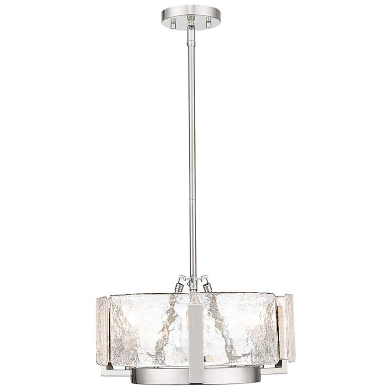 Image 1 Aenon 3-Light Chandelier in Pewter with Hammered Water Glass