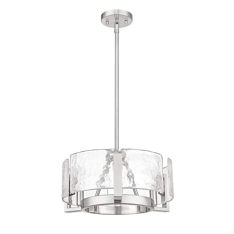 Image 4 Aenon 3-Light Chandelier in Pewter with Hammered Water Glass more views