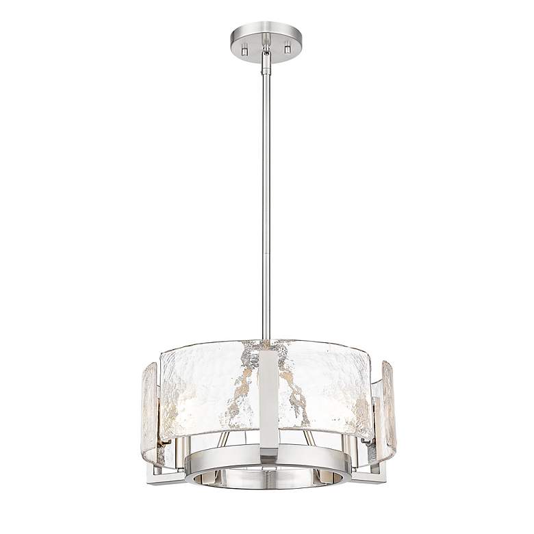 Image 5 Aenon 3-Light Chandelier in Pewter with Hammered Water Glass more views