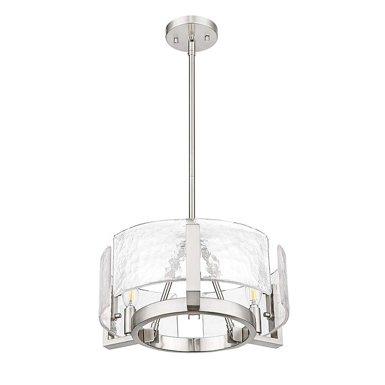 Image 6 Aenon 3-Light Chandelier in Pewter with Hammered Water Glass more views