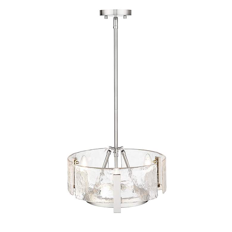 Image 7 Aenon 3-Light Chandelier in Pewter with Hammered Water Glass more views