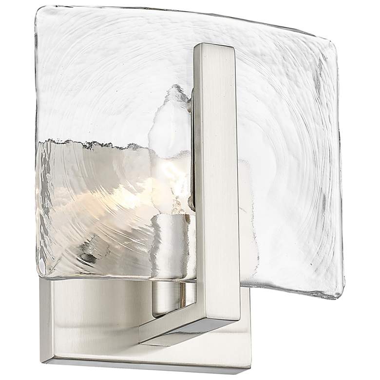 Image 1 Aenon 6 7/8 inch Wide Wall Sconce in Pewter with Hammered Water Glass