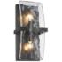 Aenon 6 1/4" Wide Matte Black 2-Light Wall Sconce with Hammered Water 