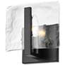 2_Aenon 6 3/4" High Matte Black Sconce w/ Hammered Water Glass