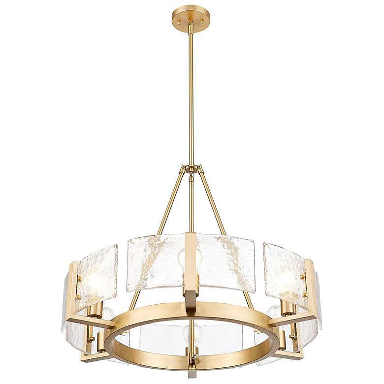 Image 2 Aenon 6-Light Chandelier in Brushed Champagne Bronze w Hammered Water Glass more views