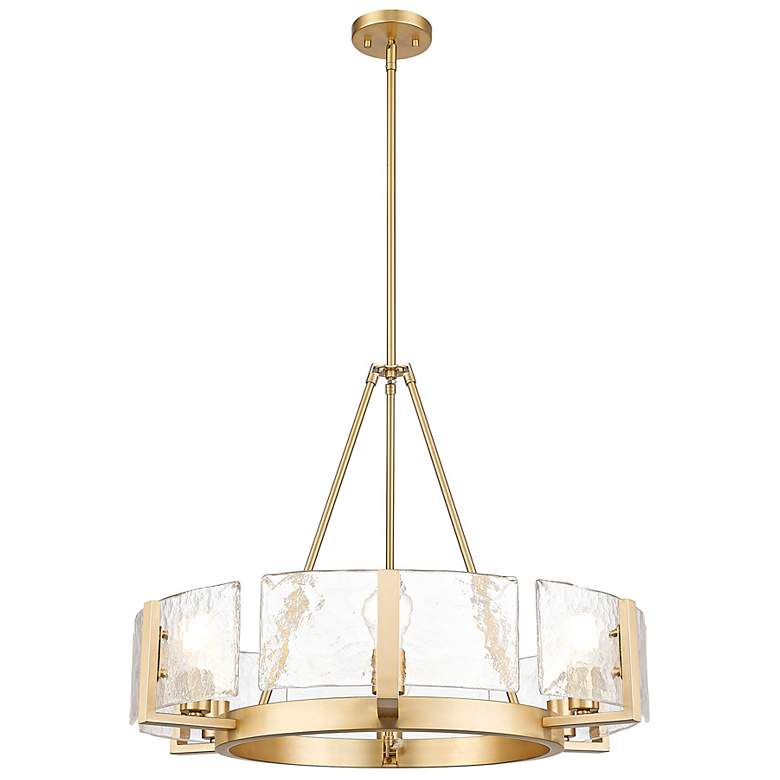 Image 3 Aenon 6-Light Chandelier in Brushed Champagne Bronze w Hammered Water Glass more views