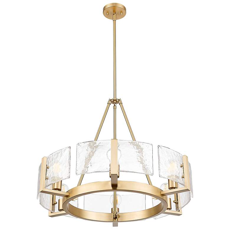 Image 4 Aenon 6-Light Chandelier in Brushed Champagne Bronze w Hammered Water Glass more views
