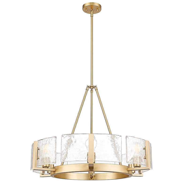 Image 5 Aenon 6-Light Chandelier in Brushed Champagne Bronze w Hammered Water Glass more views