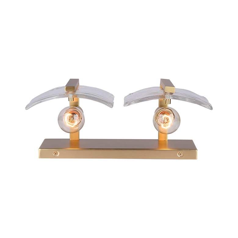 Image 7 Aenon BCB 2 Light Bath Vanity Brushd Cham Bronze w Hammer Water Glass Shade more views