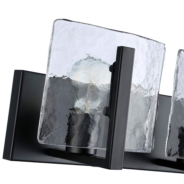 Image 7 Aenon BLK 2 Light Bath Vanity in Matte Balck w Hammered Water Glass Shade more views