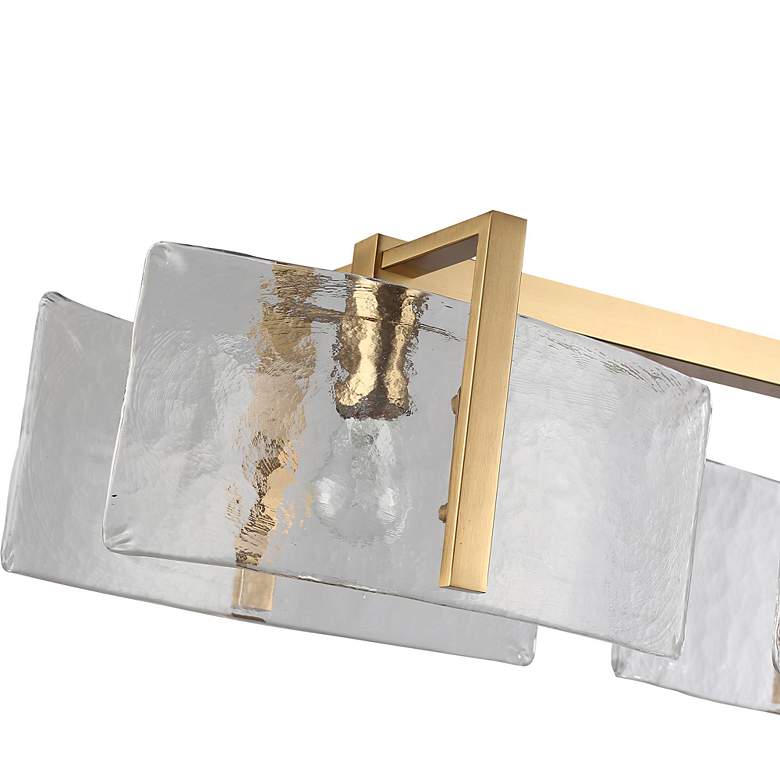 Image 3 Aenon Linear Pendant in Brushed Champagne Bronze with Hammered Water Glass more views