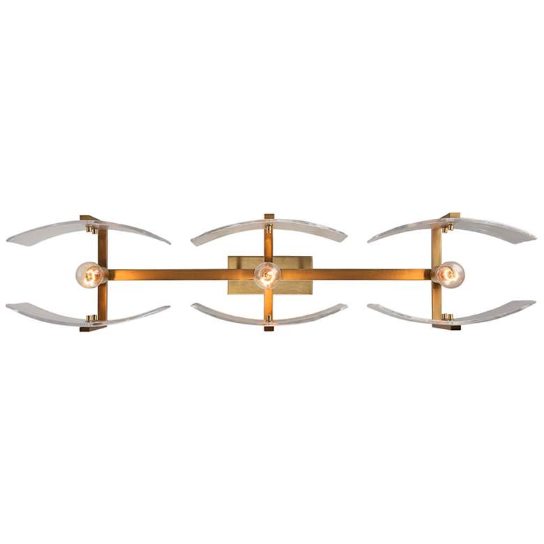 Image 6 Aenon Linear Pendant in Brushed Champagne Bronze with Hammered Water Glass more views