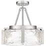 1_Aeon 16 1/2" Wide Pewter and Hammered Glass Ceiling Light