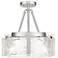 Aeon 16 1/2" Wide Pewter and Hammered Glass Ceiling Light