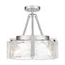 2_Aeon 16 1/2" Wide Pewter and Hammered Glass Ceiling Light more views