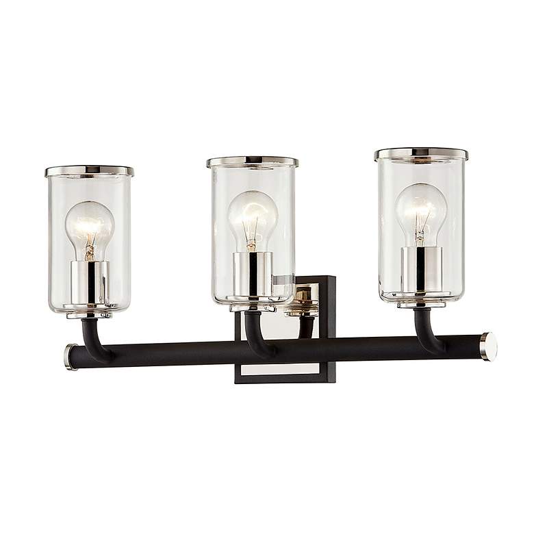 Image 1 Aeon 20" Wide Carbide Black and Nickel 3-Light Bath Light