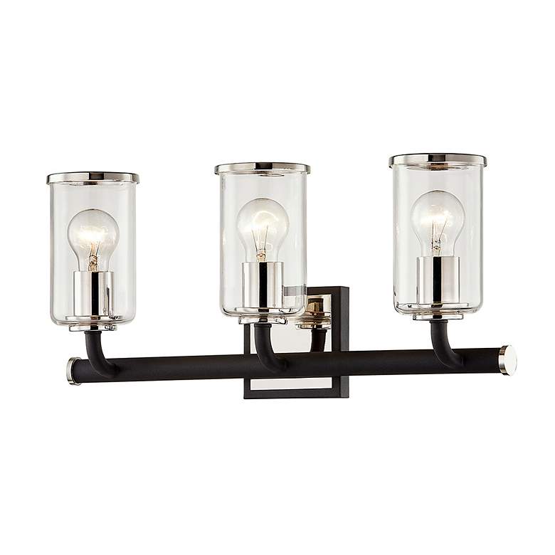 Image 1 Aeon 20 inch Wide Carbide Black and Nickel 3-Light Bath Light