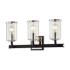 Aeon 20" Wide Carbide Black and Nickel 3-Light Bath Light