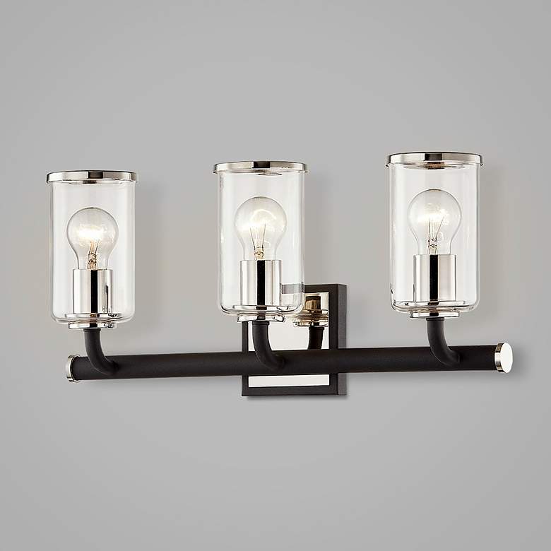 Image 2 Aeon 20" Wide Carbide Black and Nickel 3-Light Bath Light more views