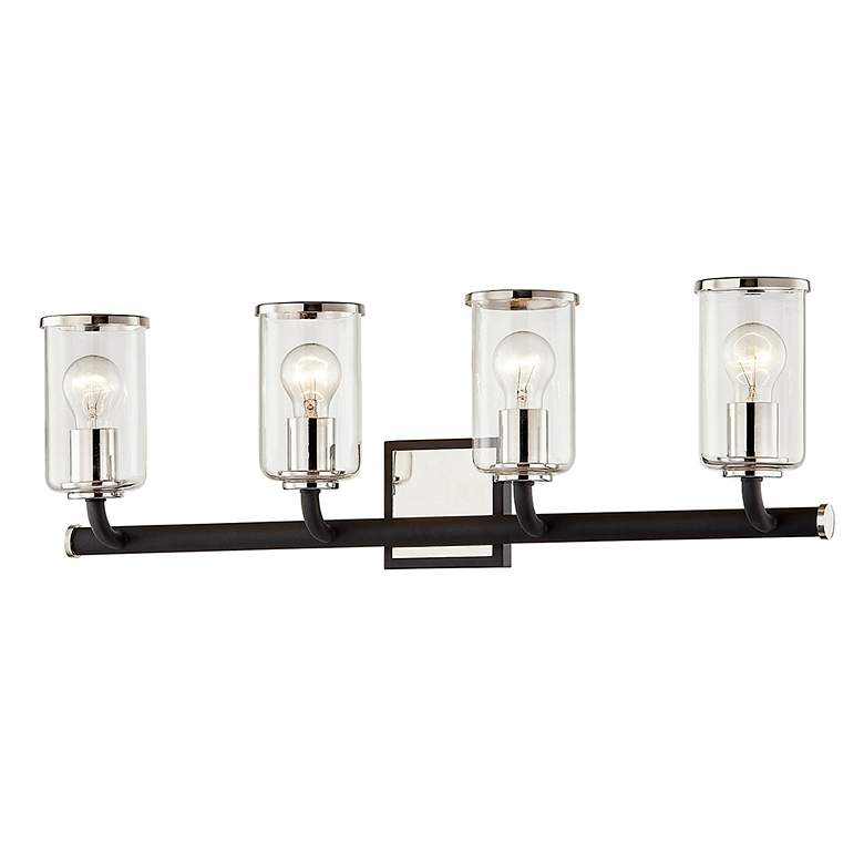 Image 1 Aeon 28" Wide Carbide Black and Nickel 4-Light Bath Light