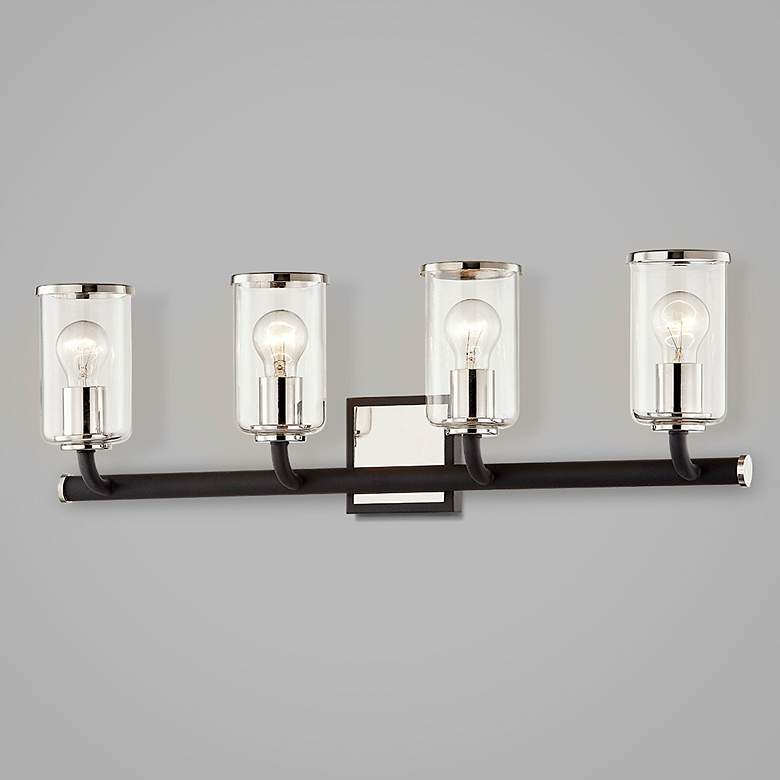 Image 2 Aeon 28" Wide Carbide Black and Nickel 4-Light Bath Light more views