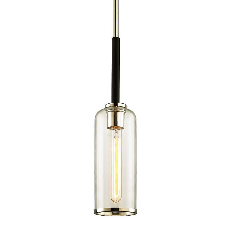 Image 1 Aeon 4 3/4" Wide Textured Black Polished Nickel Mini Pendant