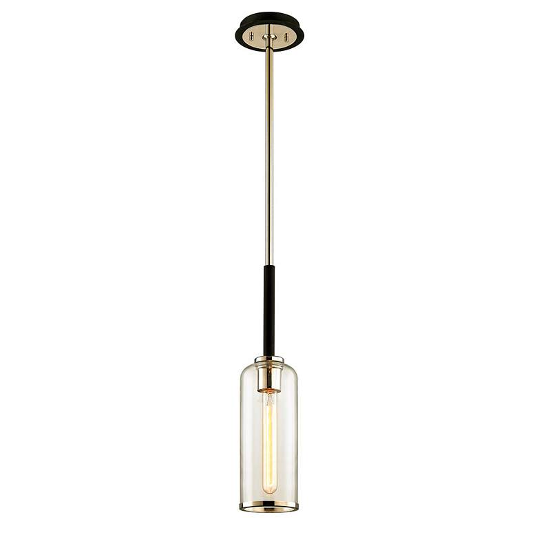 Image 2 Aeon 4 3/4" Wide Textured Black Polished Nickel Mini Pendant more views