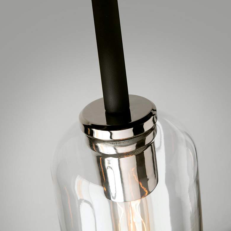 Image 3 Aeon 4 3/4" Wide Textured Black Polished Nickel Mini Pendant more views