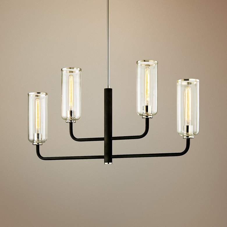 Image 1 Aeon 43"W Carbide Black 4-Light Kitchen Island Light Pendant