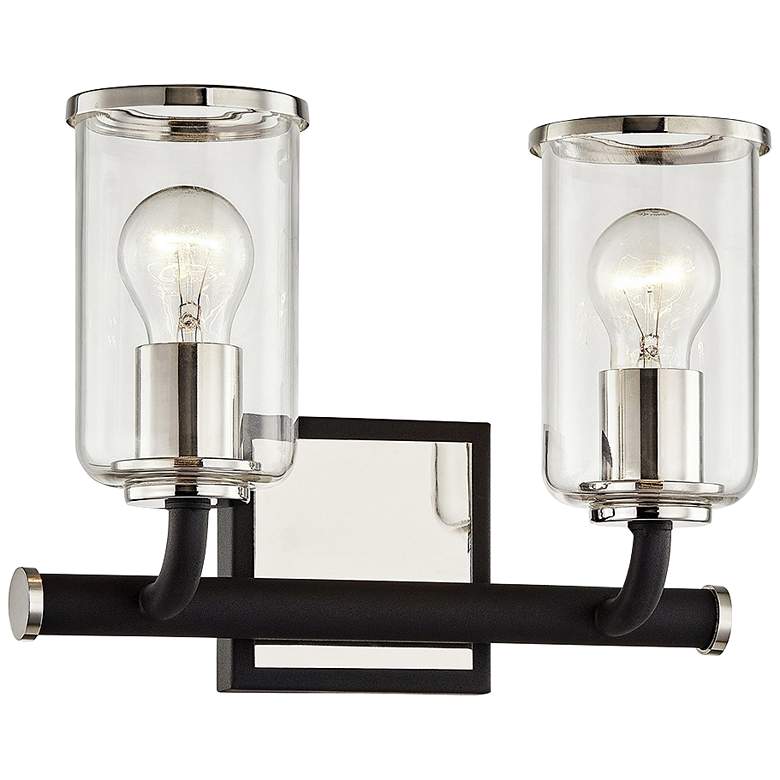 Image 1 Aeon 9" High Carbide Black and Nickel 2-Light Wall Sconce