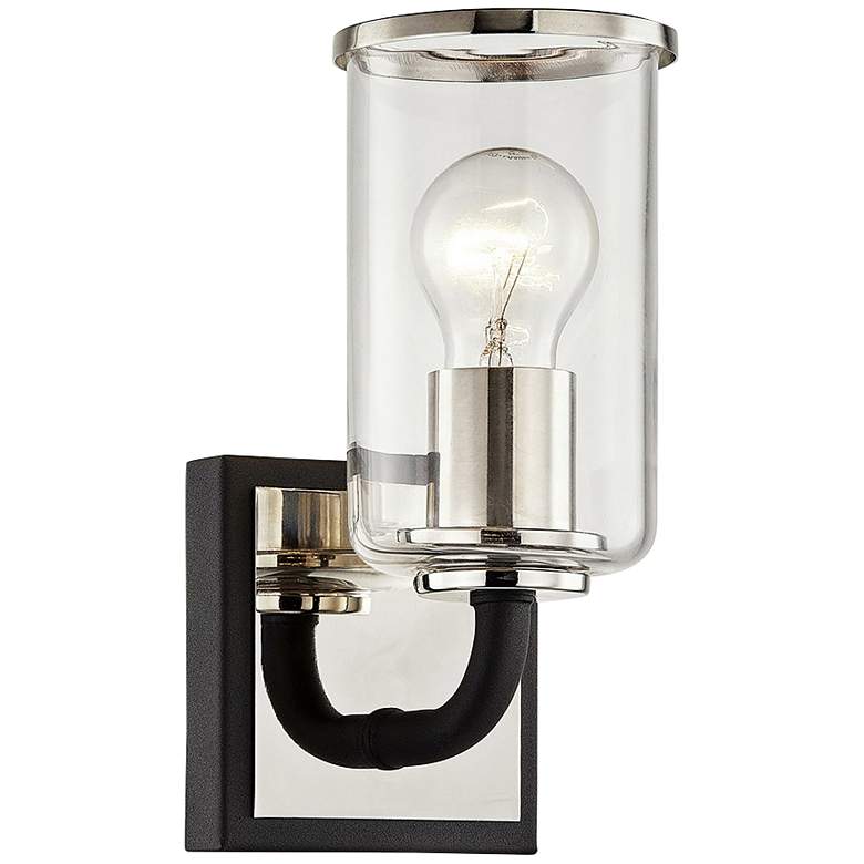 Image 1 Aeon 9" High Carbide Black and Polished Nickel Wall Sconce