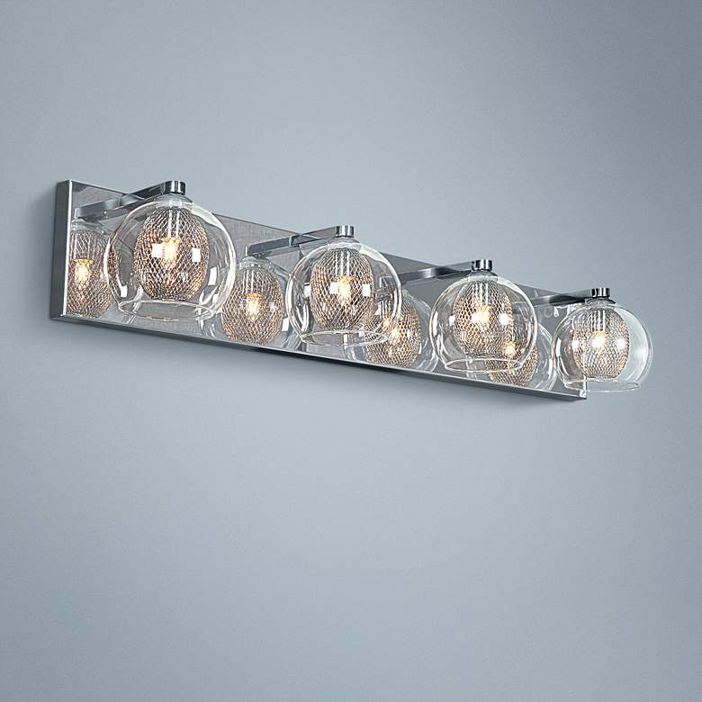 Image 1 Aeria 28 1/4" Wide Chrome and Clear Glass Modern Bath Light