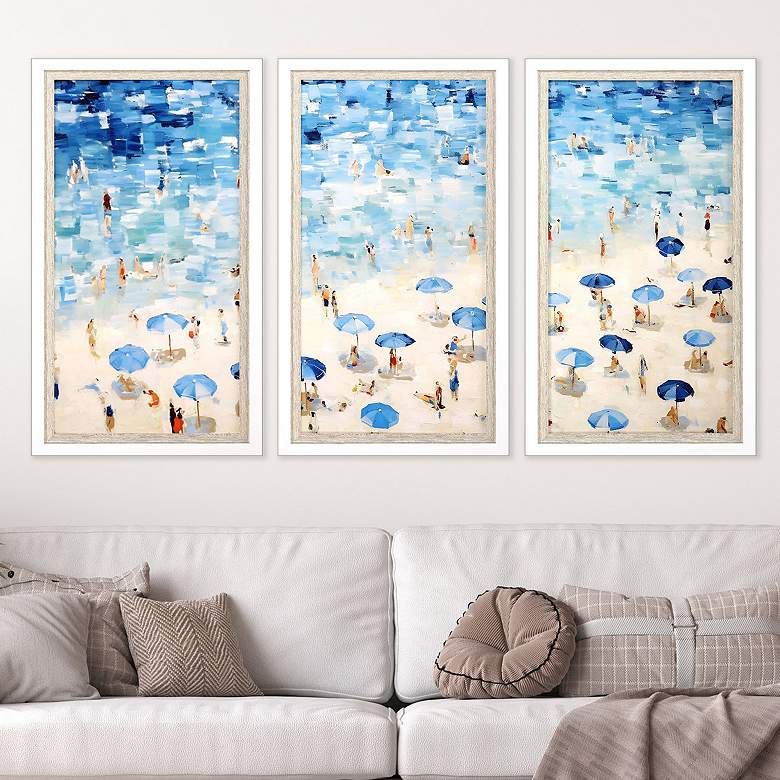 Image 1 Aerial Beach II 39" High Rectangular Framed Giclee Wall Art