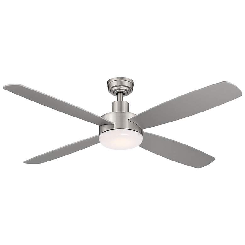 Image 1 Aeris Job Fan 52" Stainless Steel Hardwired Wall Control LED Ceiling F
