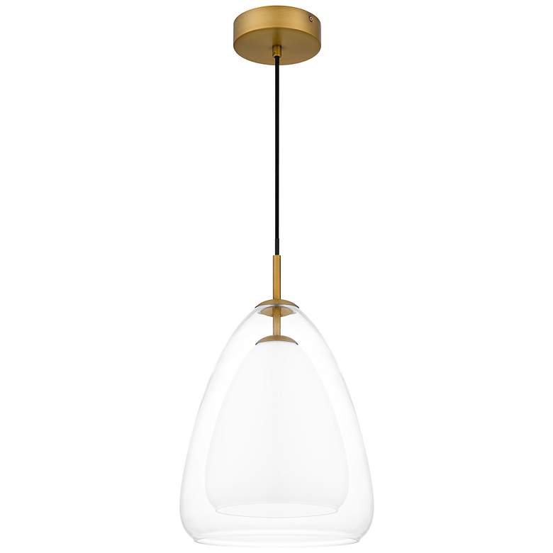 Image 2 Aero 1-Light Aged Brass Mini Pendant