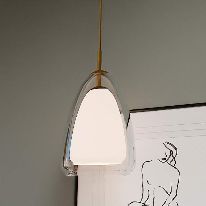 Image 1 Aero 1-Light Aged Brass Mini Pendant