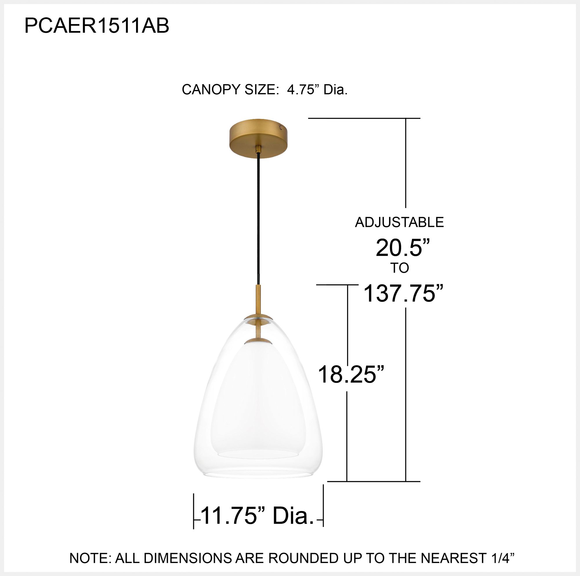 Aero 1-Light Aged Brass Mini Pendant