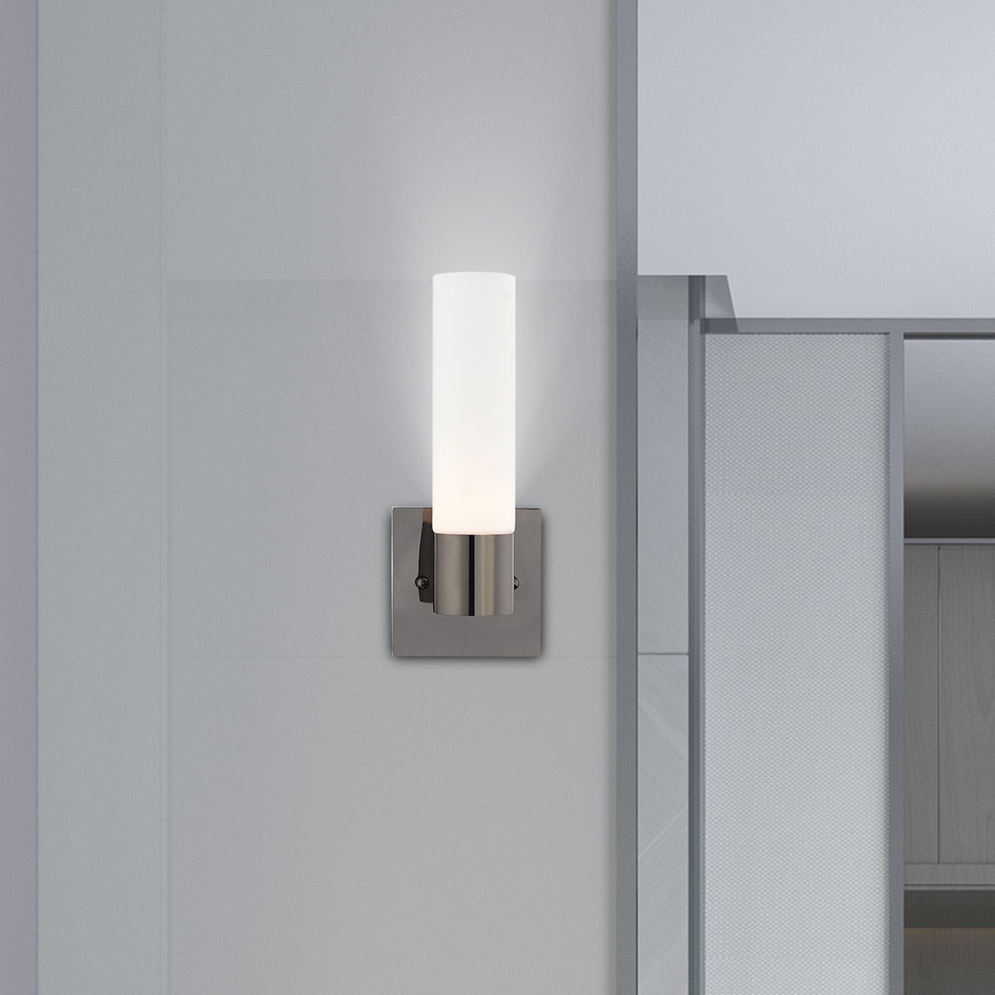 Aero 1 Light Black Chrome ADA Wall Sconce