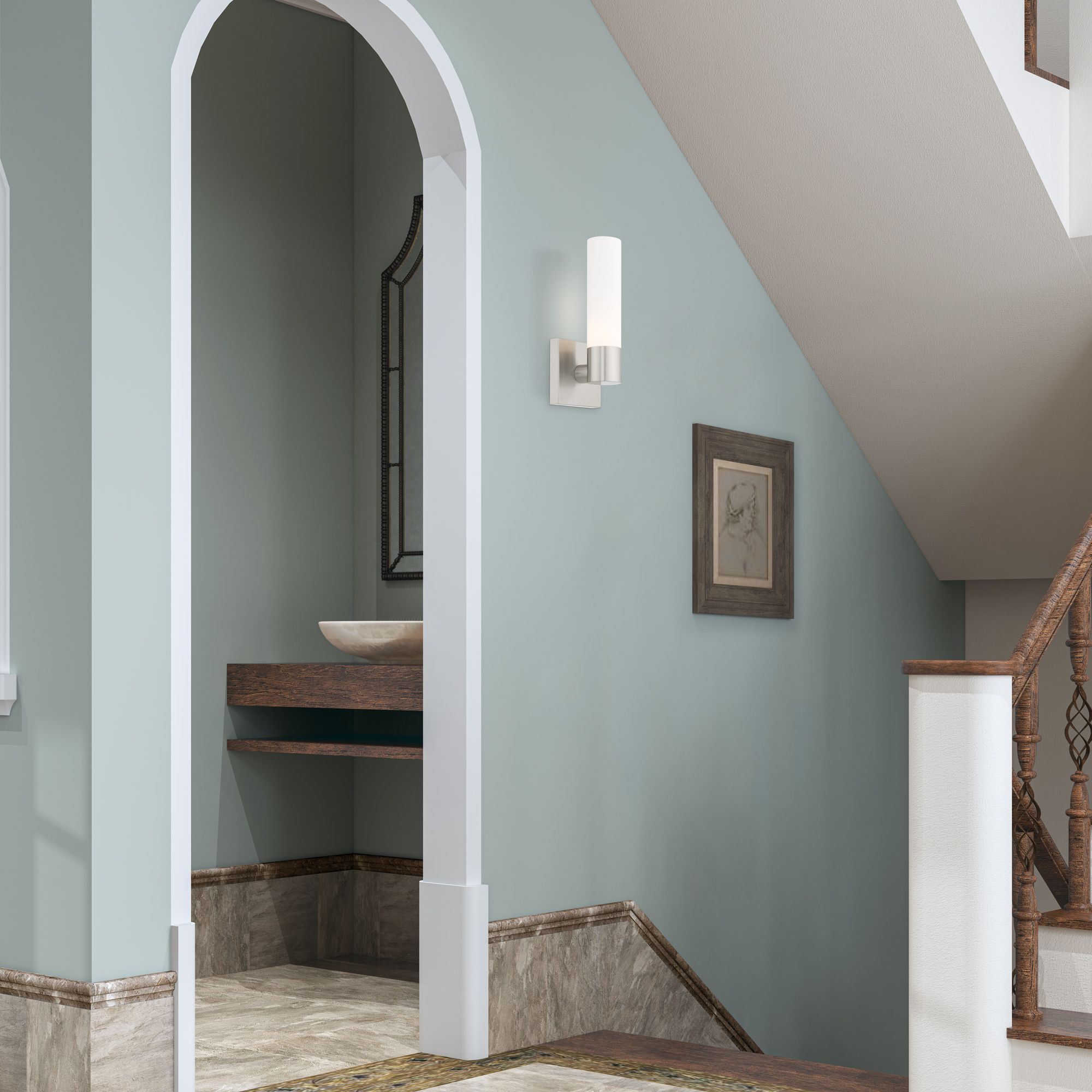 Aero 1 Light Brushed Nickel Wall Sconce