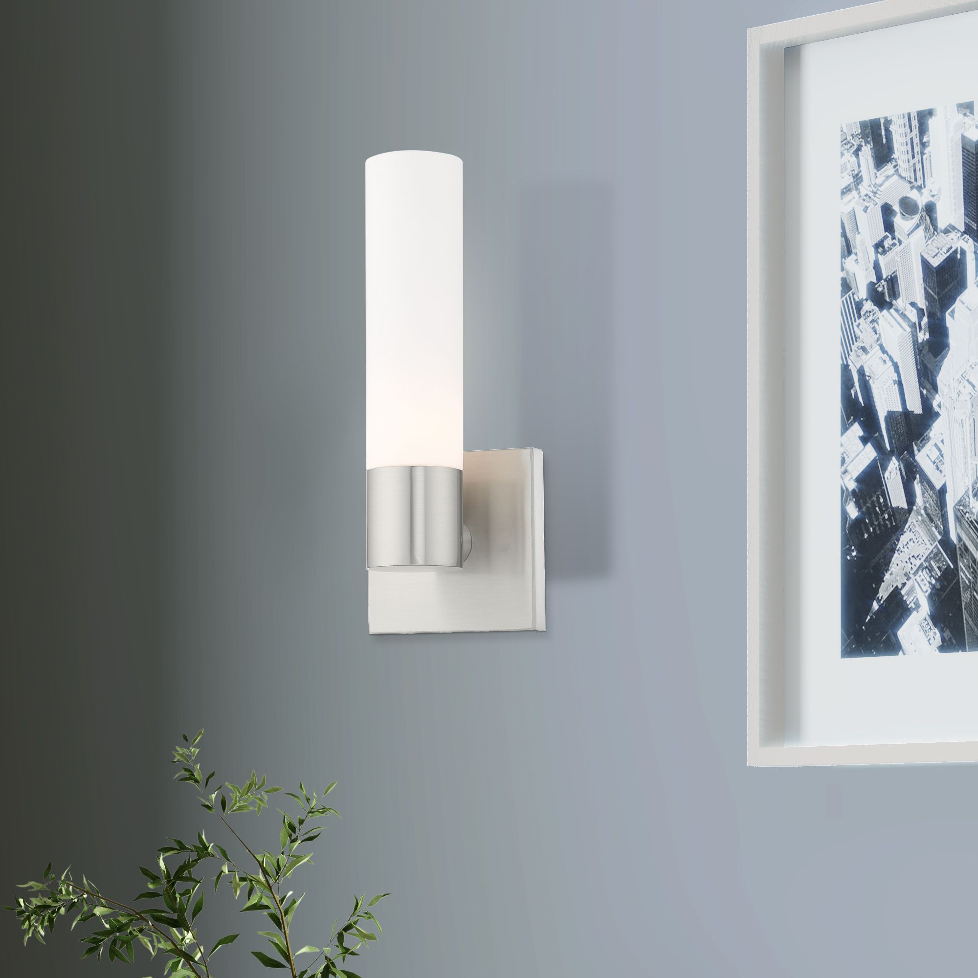 Aero 1 Light Brushed Nickel Wall Sconce