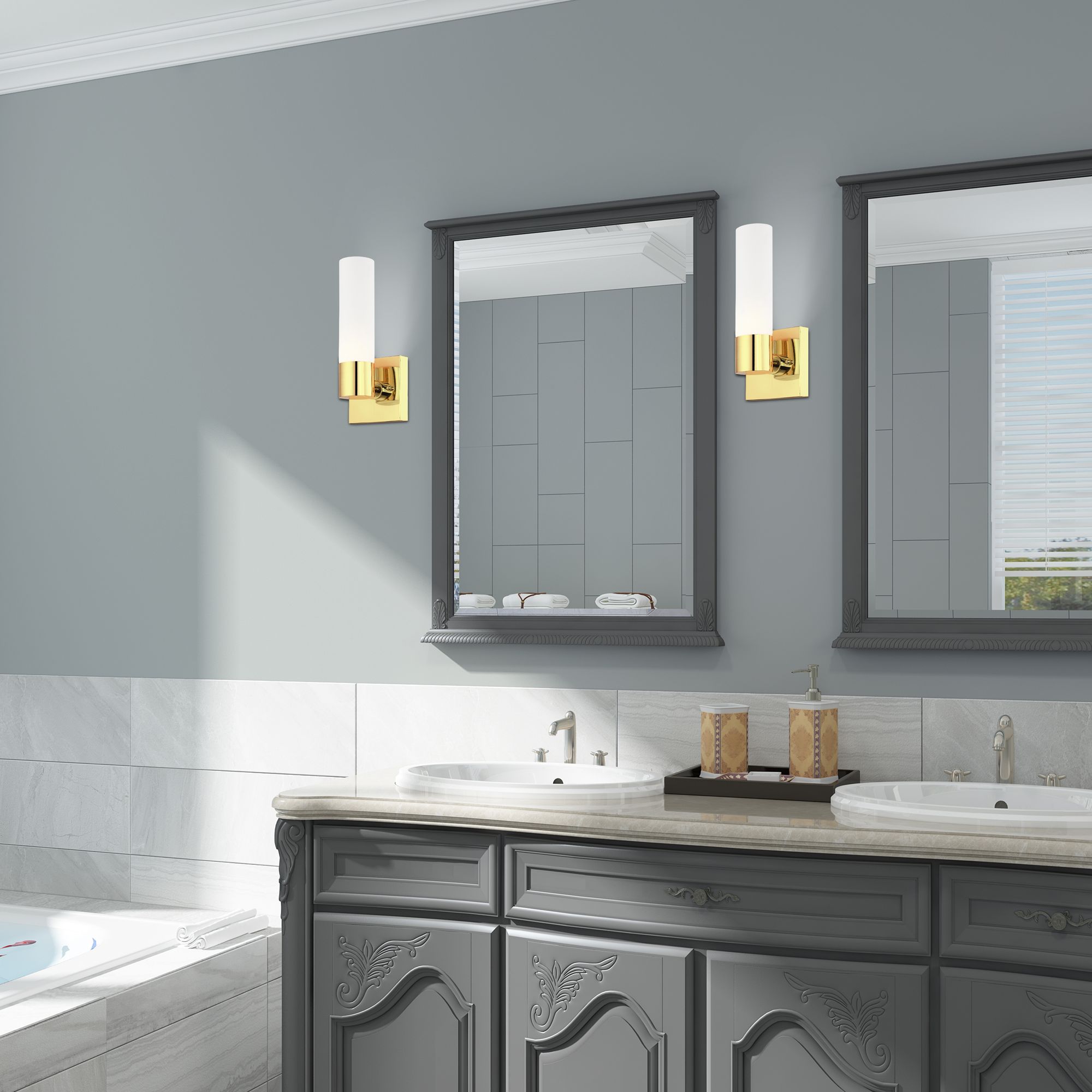 Aero 1 Light Polished Brass ADA Wall Sconce