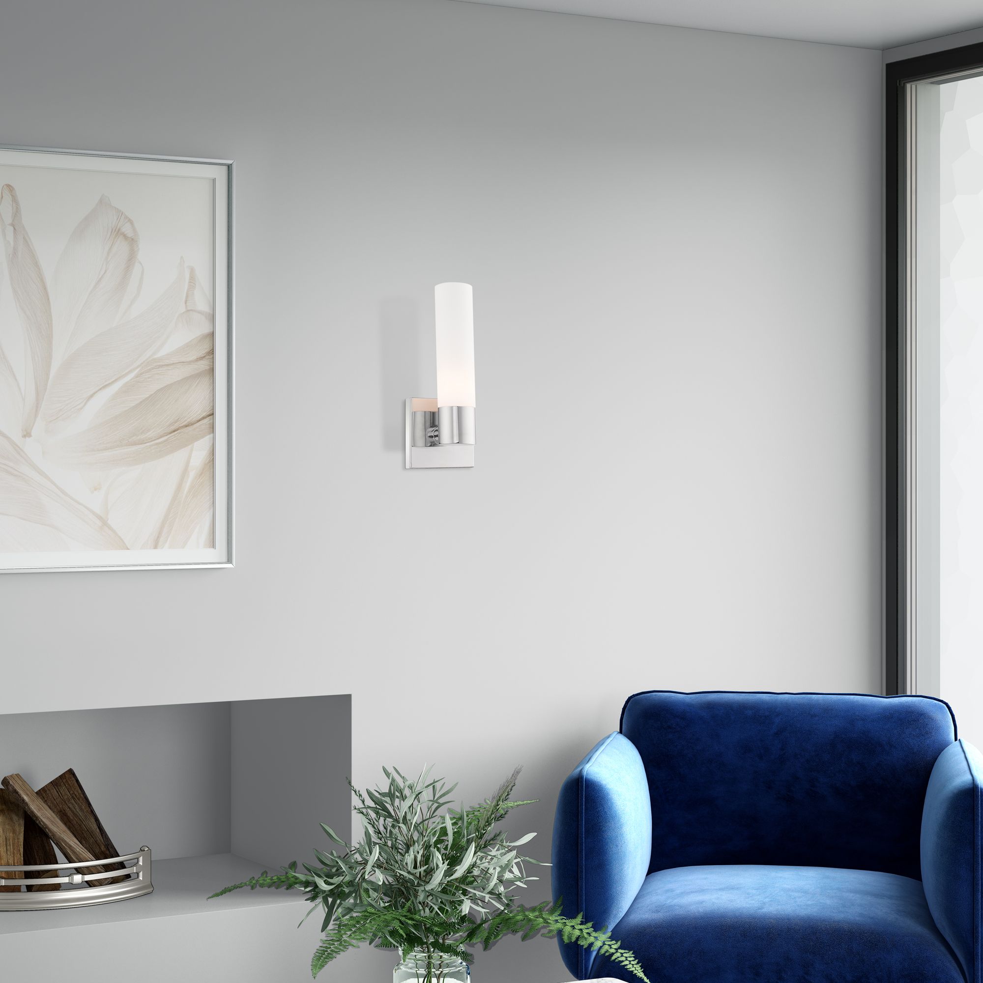 Aero 1 Light Polished Chrome Wall Sconce