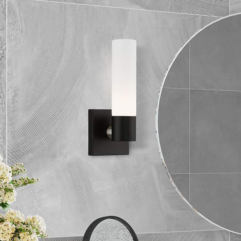 Image 1 Aero 11 1/4" High Black ADA Wall Sconce