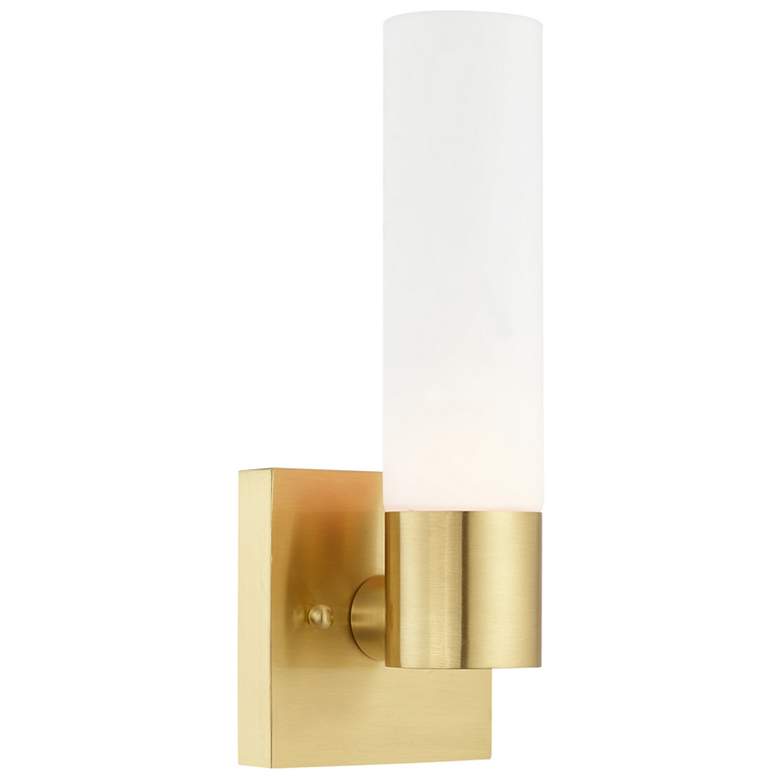 Image 1 Aero 11 1/4" High Satin Brass Metal ADA Wall Sconce