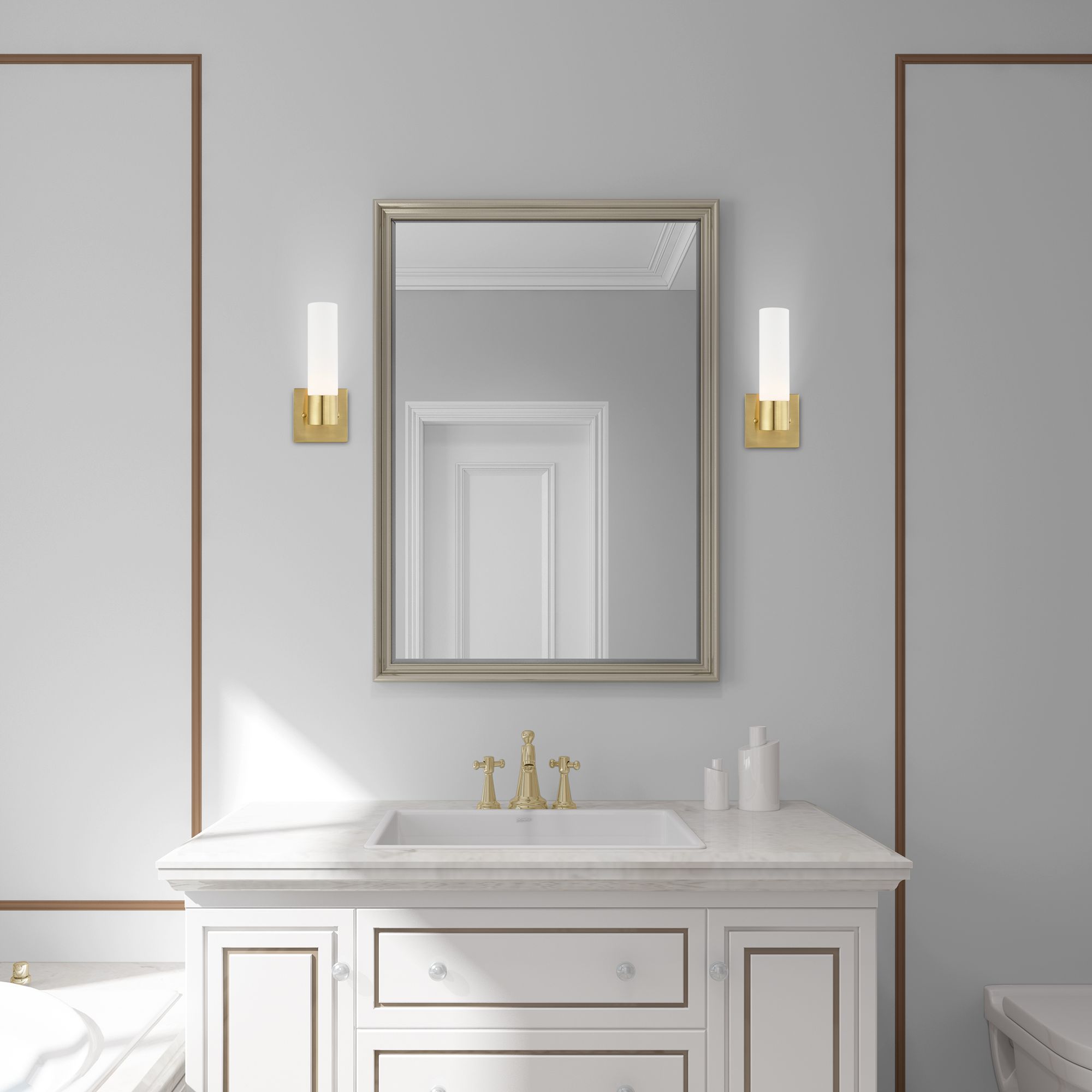 Aero 11 1/4" High Satin Brass Metal ADA Wall Sconce