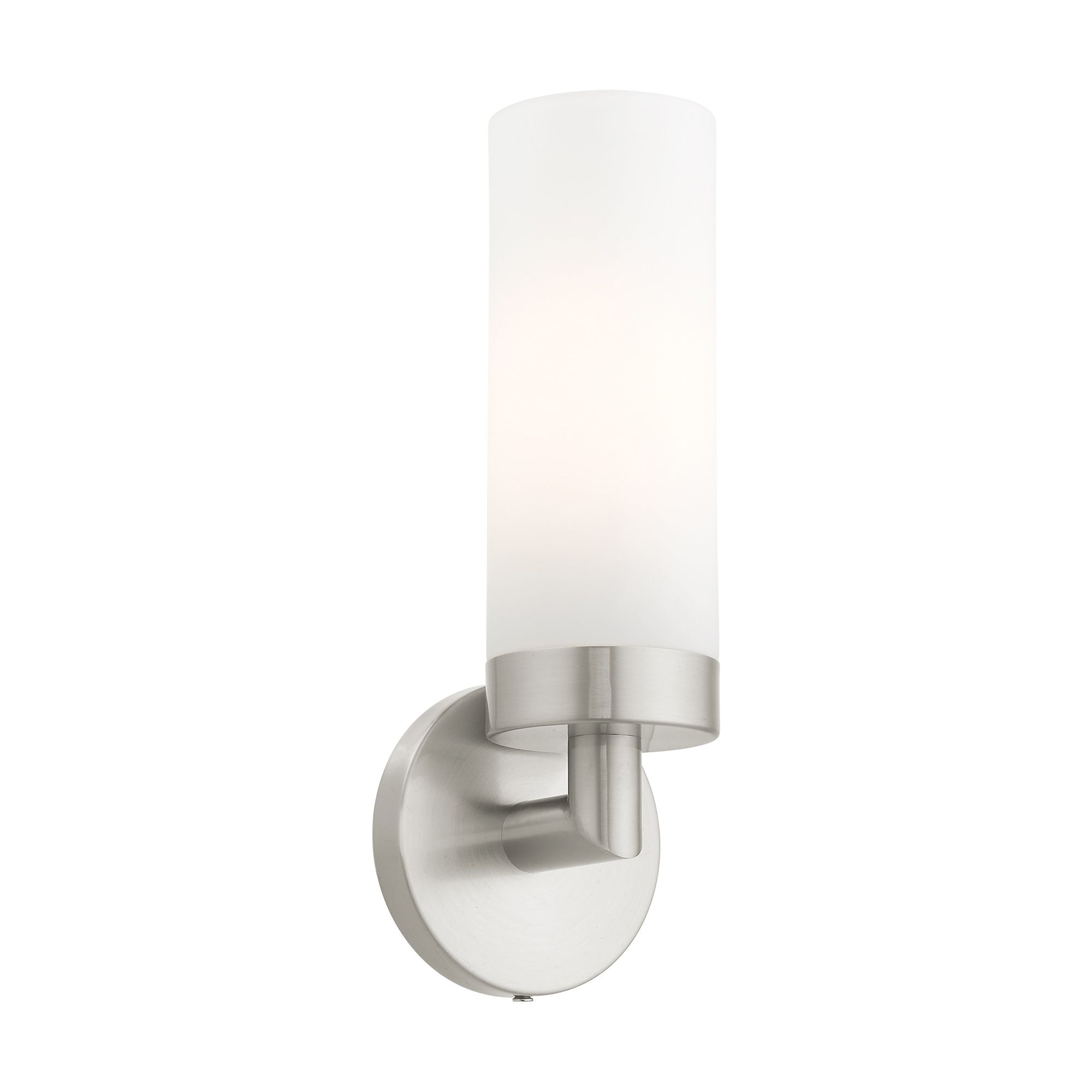 Aero 11 3/4" High Brushed Nickel and White Glass Wall Sconce Image 4