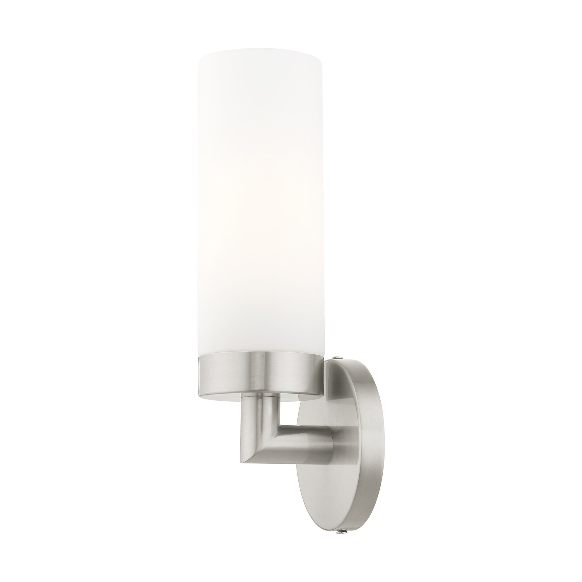 Aero 11 3/4" High Brushed Nickel and White Glass Wall Sconce Image 5
