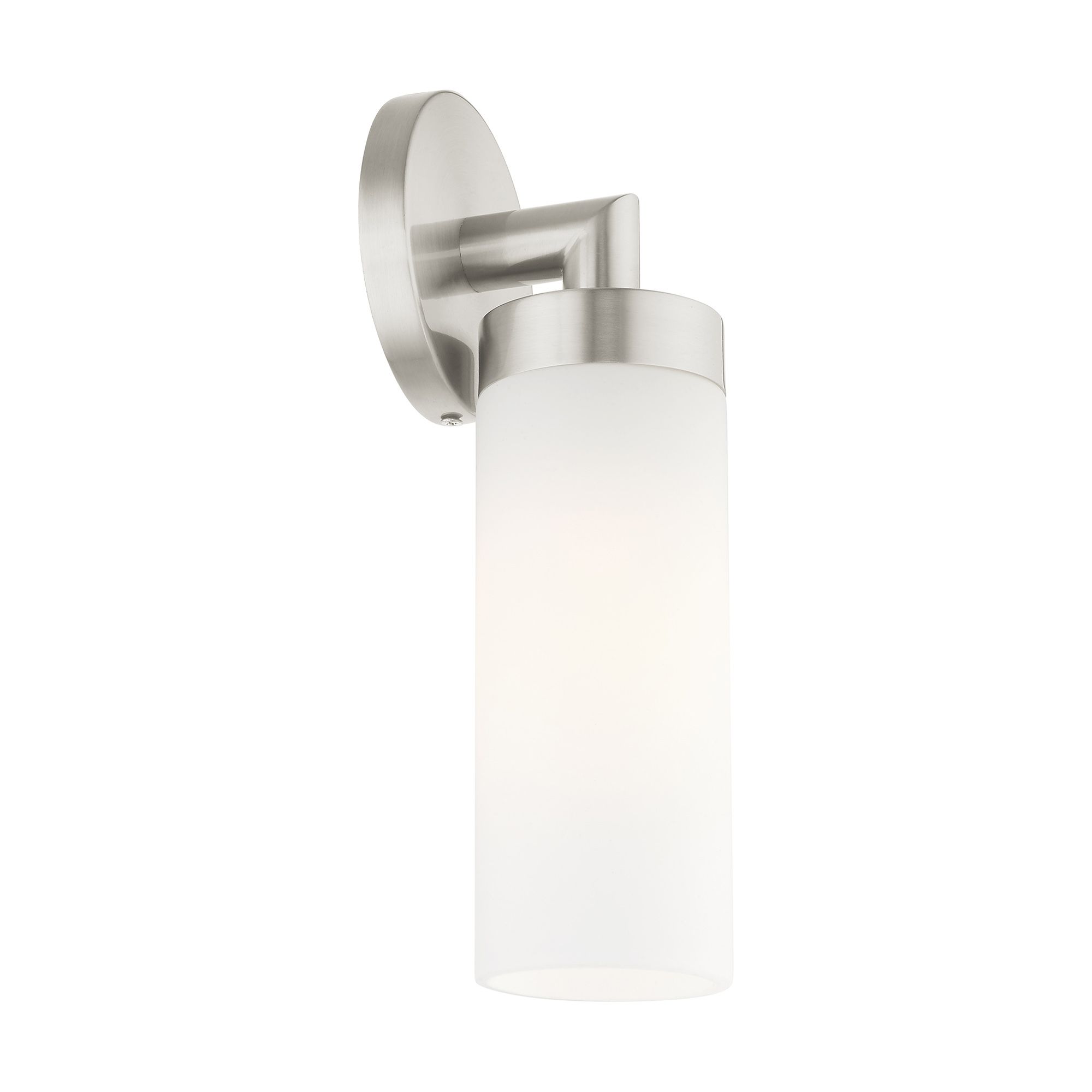 Aero 11 3/4" High Brushed Nickel and White Glass Wall Sconce Image 6