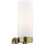 Aero 11 3/4" High Antique Brass and White Glass Wall Sconce