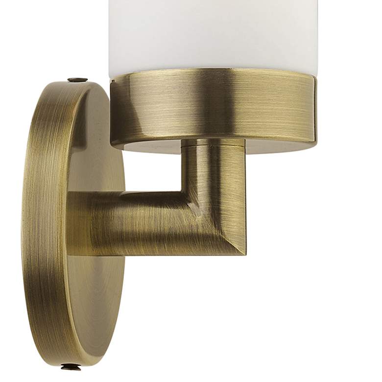 Image 3 Aero 11 3/4" High Antique Brass and White Glass Wall Sconce more views